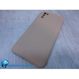 Чехол силиконовый Samsung A03s Silicone Cover бежевый