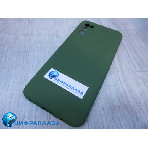 Чехол силиконовый Samsung A03s Silicone Cover хаки