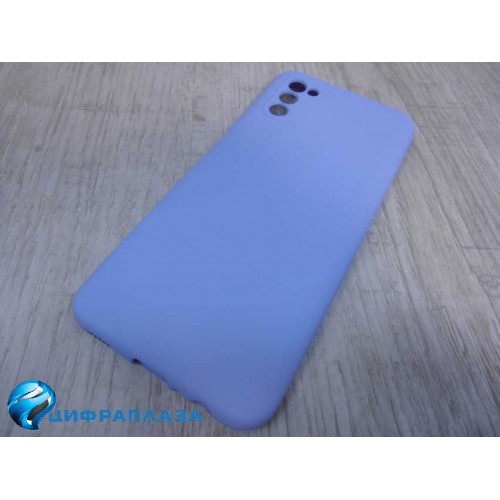 Чехол силиконовый Samsung A03s Silicone Cover Nano 2mm бледно-голубой