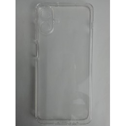 Чехол силиконовый Samsung A07 прозрачный с защитой камеры 