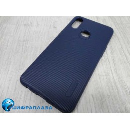 Чехол силиконовый Samsung A10s Cherry Stripe темно-синий