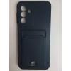 Чехол силиконовый Samsung A17/A26 матовый цветной с визитницей синий