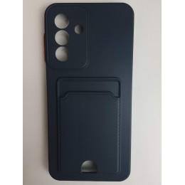 Чехол силиконовый Samsung A17/A26 матовый цветной с визитницей синий