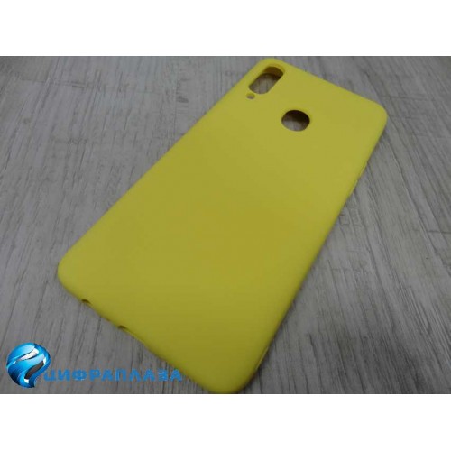 Чехол силиконовый Samsung A20S Silicone Case New Era желтый