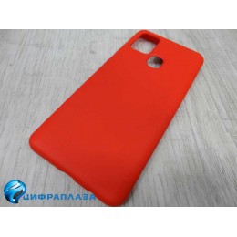 Чехол силиконовый Samsung A21S Silicone Case New Era светло-розовый