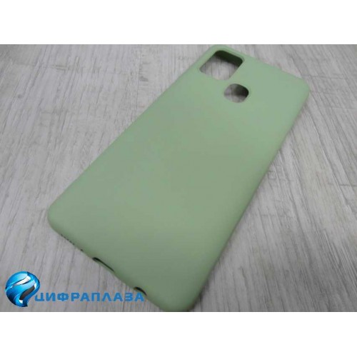 Чехол силиконовый Samsung A21S Silicone Case New Era зеленый