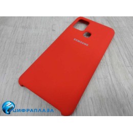 Чехол силиконовый Samsung A21S Silicone Case Soft Touch красный
