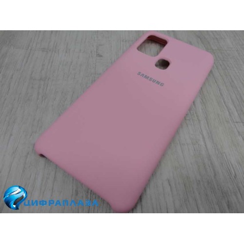 Чехол силиконовый Samsung A21S Silicone Case Soft Touch розовый