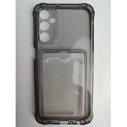 Чехол силиконовый Samsung A24 с визитницей прозрачный (002) черный