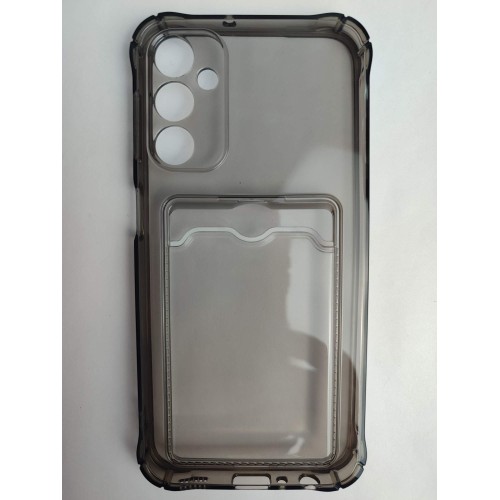 Чехол силиконовый Samsung A24 с визитницей прозрачный (002) черный