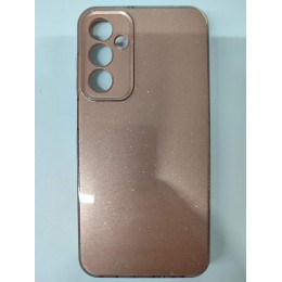 Чехол силиконовый Samsung A25 блестки с защитой камеры шоколадный
