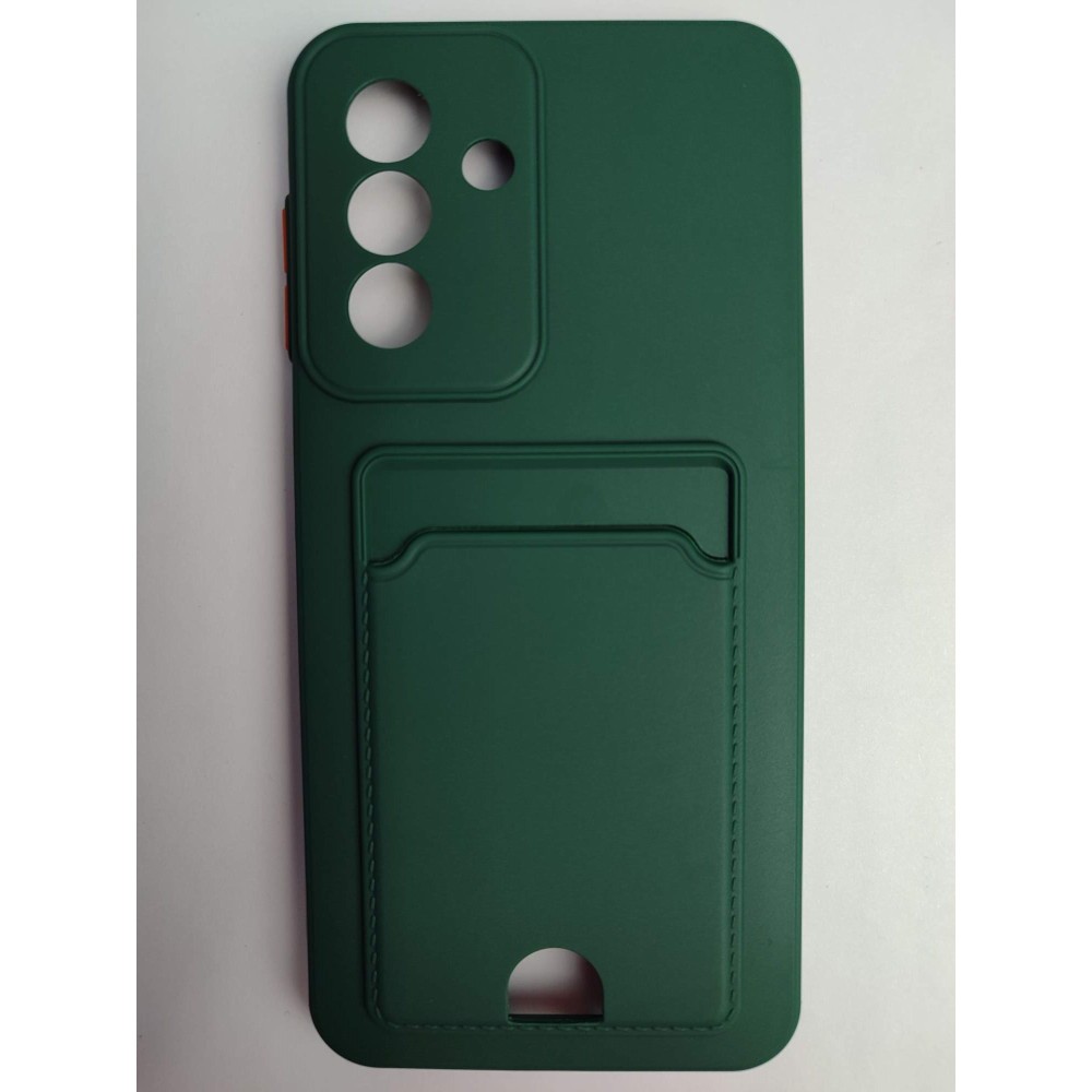 Чехол силиконовый Samsung A26/A17 матовый цветной с визитницей темно-зеленый