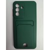 Чехол силиконовый Samsung A26/A17 матовый цветной с визитницей темно-зеленый