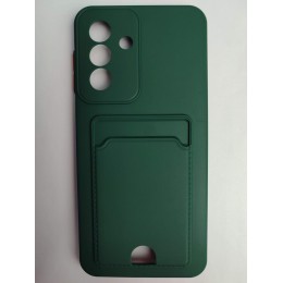 Чехол силиконовый Samsung A26/A17 матовый цветной с визитницей темно-зеленый