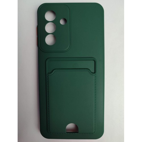 Чехол силиконовый Samsung A26/A17 матовый цветной с визитницей темно-зеленый