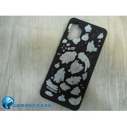 Чехол силиконовый Samsung A32 Black Print (005)