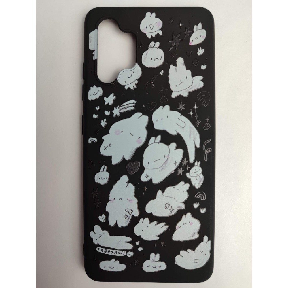 Чехол силиконовый Samsung A32 Black Print (005)