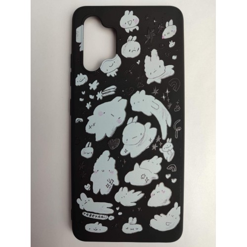 Чехол силиконовый Samsung A32 Black Print (005)