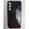 Чехол силиконовый Samsung A35 блестки с защитой камеры черный
