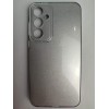 Чехол силиконовый Samsung A35 блестки с защитой камеры серебрянный