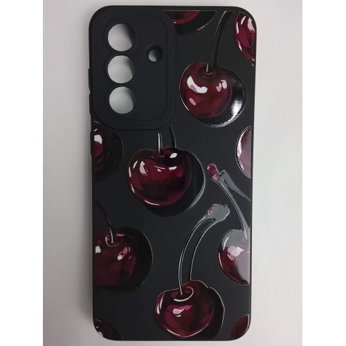 Чехол силиконовый Samsung A36/A56 вишня на черном