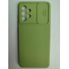 Чехол силиконовый Samsung А52 с защитой на камеру зеленый
