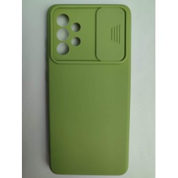 Чехол силиконовый Samsung А52 с защитой на камеру зеленый