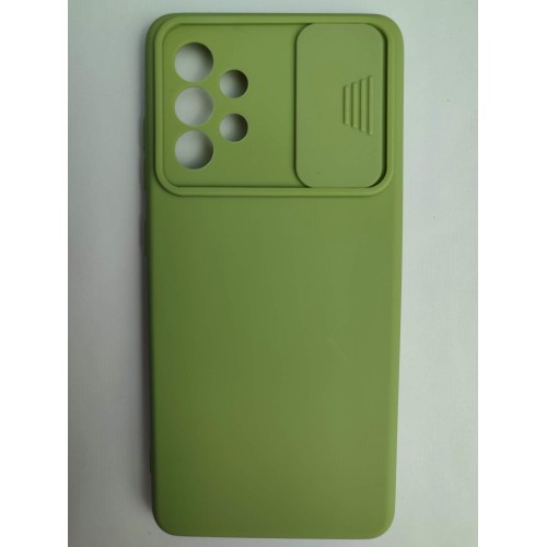 Чехол силиконовый Samsung А52 с защитой на камеру зеленый