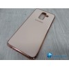 Чехол силиконовый Samsung J8 2018 с логотипом розовый