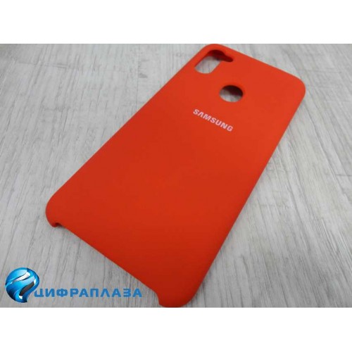 Чехол силиконовый Samsung M11 Silicone Case Soft Touch красный*