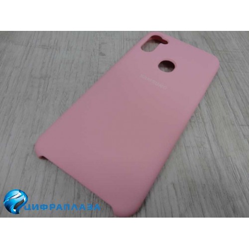 Чехол силиконовый Samsung M11 Silicone Case Soft Touch розовый*