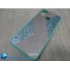 Чехол силиконовый Samsung M21 с блестками и зеркалом бирюзовый