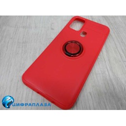 Чехол силиконовый Samsung M31 Autofocus с кольцом и магнитом красный