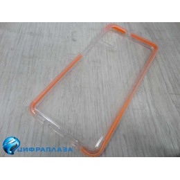 Чехол силиконовый Samsung M31s прозрачный с оранжевым контуром