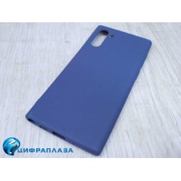 Чехол силиконовый Samsung Note 10 Soft Touch матовый темно-синий