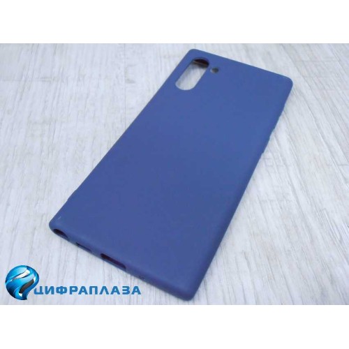 Чехол силиконовый Samsung Note 10 Soft Touch матовый темно-синий