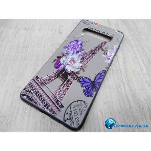 Чехол силиконовый Samsung S10 Plus с рисунком (08)*