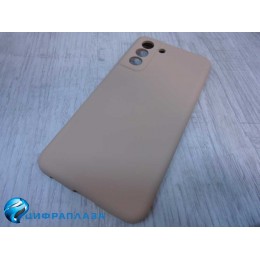 Чехол силиконовый Samsung S21 FE Silicone Cover бежевый