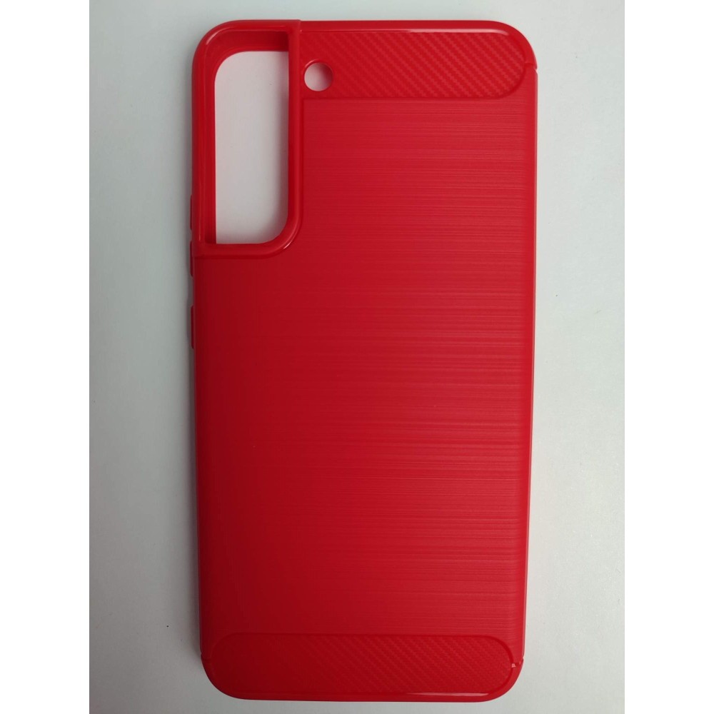 Чехол силиконовый Samsung S22 Plus со вставками карбон красный