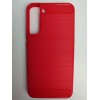 Чехол силиконовый Samsung S22 Plus со вставками карбон красный