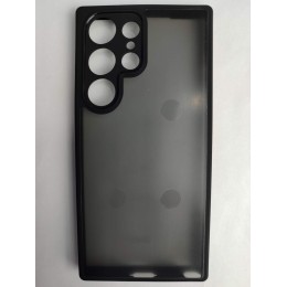 Чехол силиконовый Samsung S23 Ultra матовый с окантовкой черный