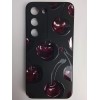 Чехол силиконовый Samsung S23 вишня на черном
