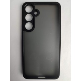 Чехол силиконовый Samsung S24 Plus матовый с окантовкой черный