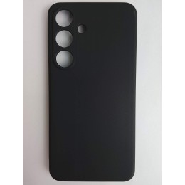 Чехол силиконовый Samsung S25 матовый с защитой камеры черный