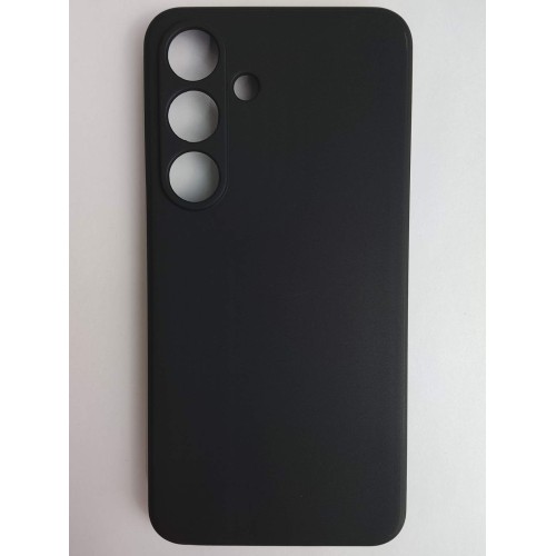 Чехол силиконовый Samsung S25 матовый с защитой камеры черный