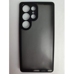Чехол силиконовый Samsung S25 Ultra матовый с окантовкой черный