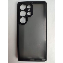 Чехол силиконовый Samsung S25 Ultra матовый с окантовкой черный