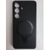 Чехол силиконовый Samsung S26 MagSafe цветной с кольцом черный