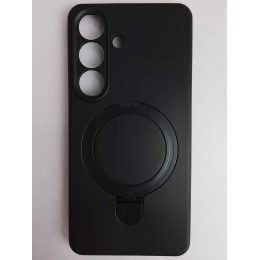 Чехол силиконовый Samsung S26 MagSafe цветной с кольцом черный