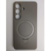 Чехол силиконовый Samsung S26 MagSafe цветной с кольцом серый